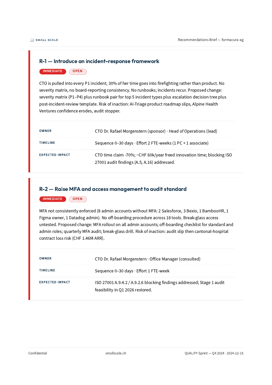 Recommendations Brief — QUALIFY cover page