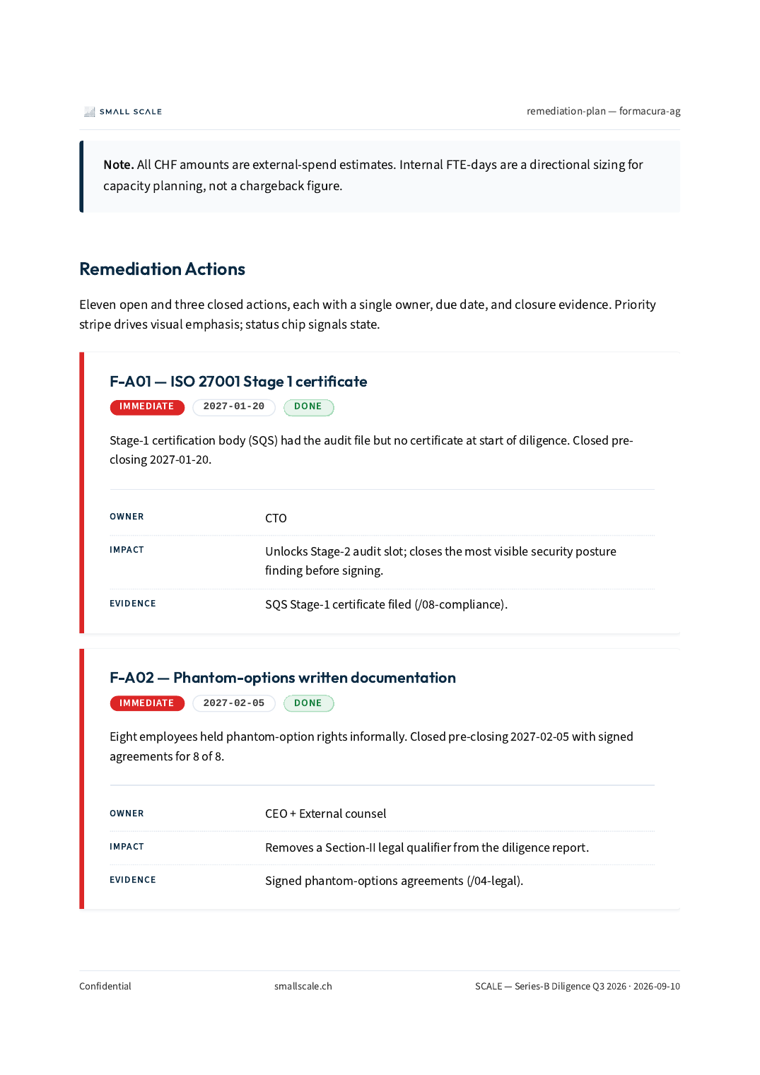 Remediation plan — SCALE sample page